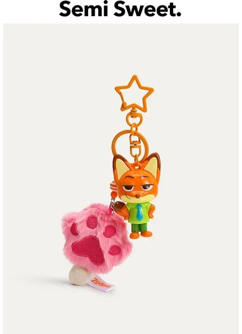 올스토어 주토피아 2 가방 참 커플 소형 장식 선물 주디 니키 키체인 액세서리 중국 생산, 01 클로 아이스크림 폭스 닉