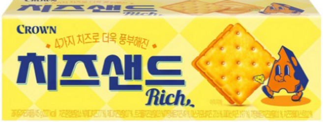 크라운 치즈샌드 리치, 12개, 45g