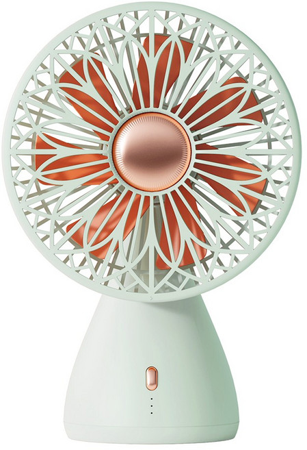 소싱 포레스트 무선 충전식 사무실 책상 탁상용 소형 캠핑 미니 자동회전 선풍기 시즌3, 그린, 포레스트 탁상용 선풍기 시즌3