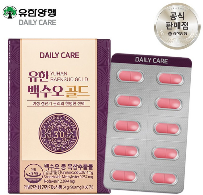데일리케어 유한 백수오 골드, 60정, 1개