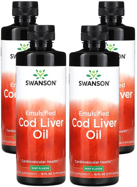 스완슨 유화 대구 간유 민트 473ml(16fl oz), 4개, 473ml - 쿠팡