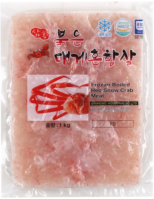 붉은대게살 홍게살 혼합살 파지 1kg 실중량700g, 1개