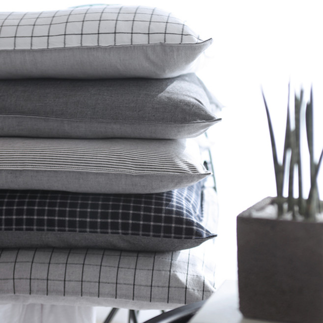 데코뷰 모던체크 방석커버, 화이트체크