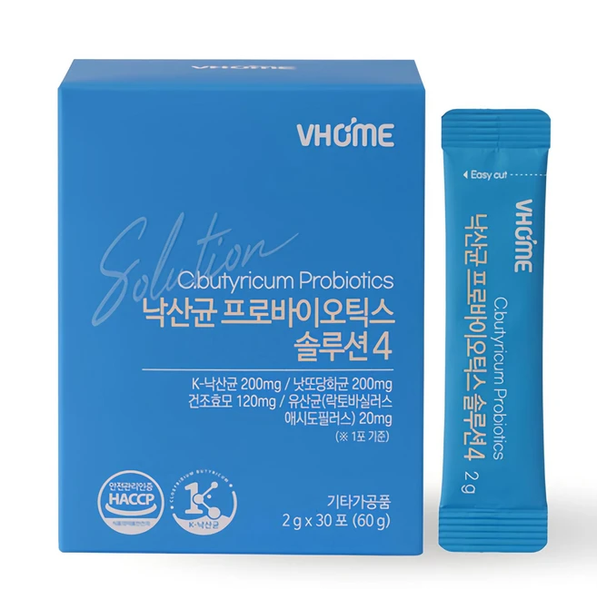 비타민하우스 낙산균 프로바이오틱스 솔루션4 30p, 60g, 1개 - 쿠팡