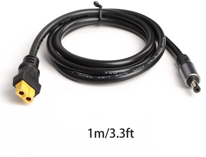 XT60 커넥터 패널 연결 전원 5521 어댑터 충전 태양 자동차 전지 케이블 배터리 16AWG, 1M 2