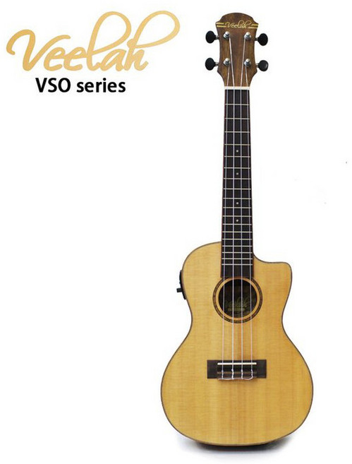 Veelah VSO-CCE 23吋 雲衫單板非洲黑桃木烏克麗麗, 1個