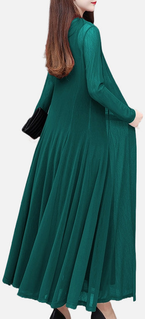 퀸앤조이 여성 봄여름 플레어 A라인 가볍게 시스루 롱가디건 빅사이즈 데일리 캐주얼