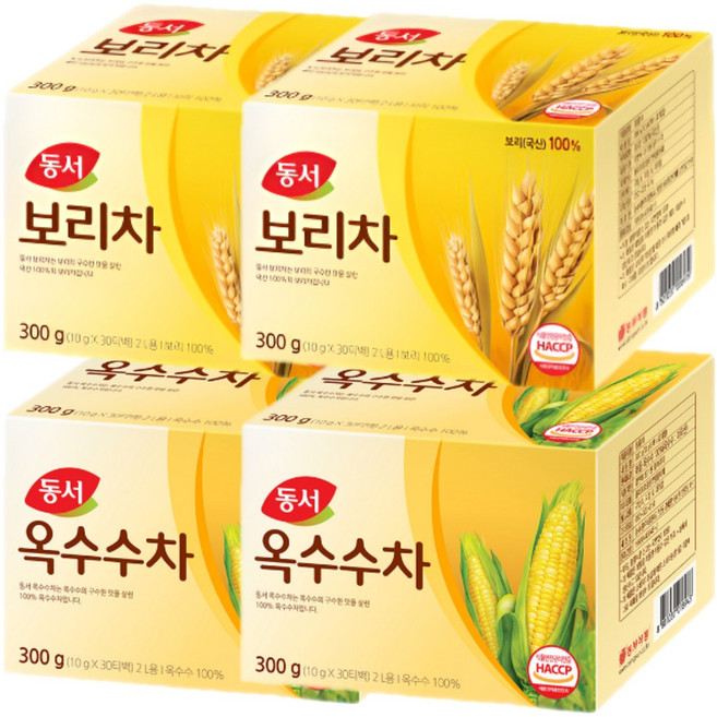 동서 식수용차 2종 각 2개씩(보리차+옥수수차), 10g, 4개, 30개입