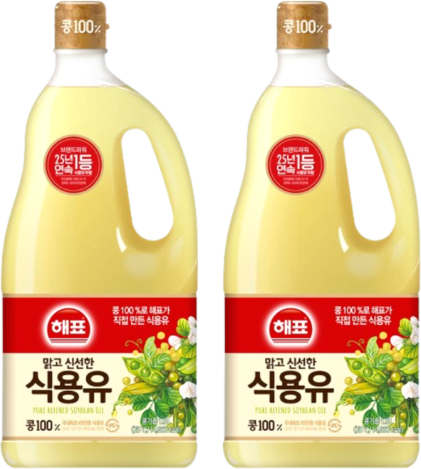 사조해표 콩기름 식용유 1.8L x 2개, 해표 식용유 1.8L x2개/콩기름