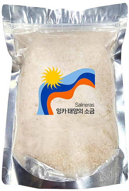 해발 3300미터 남미 페루 고지대에서 생산된 프리미엄 소금 잉카 태양의 소금(굵은 입자), 1kg, 1개