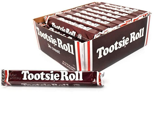 Tootsie Roll 바 오리지널 클래식 사이즈 63.8g(2.25온스) 롤 (36개 팩) 땅콩 프리 글루텐 프리, 64g