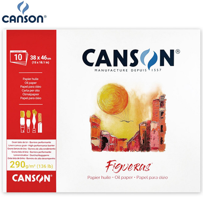 CANSON 캔손 캔버스페이퍼 휘가레스 1면제본 Figueras 8F 38x46Cm 290g 10매