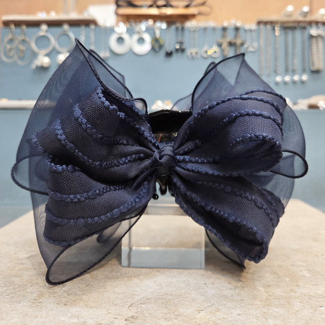 왕리본 집게핀 시스루 나비 위 엠보 꼬임 볼륨 머리 데일리 헤어클립