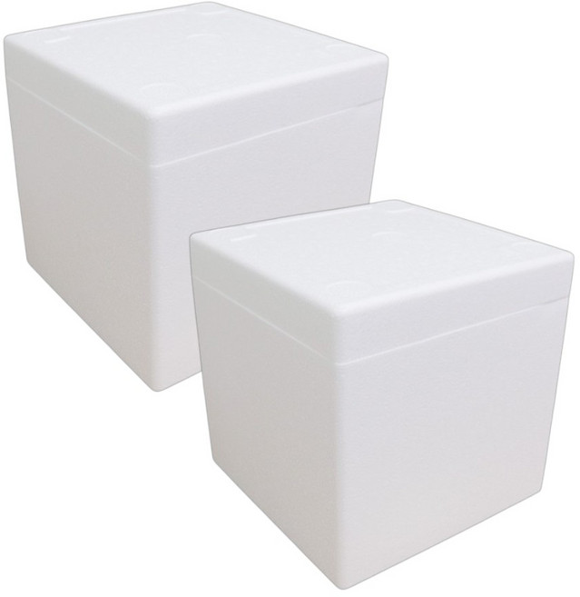 청년몰 CN-06호 스티로폼박스 내경218x218x235, 2개, 흰색