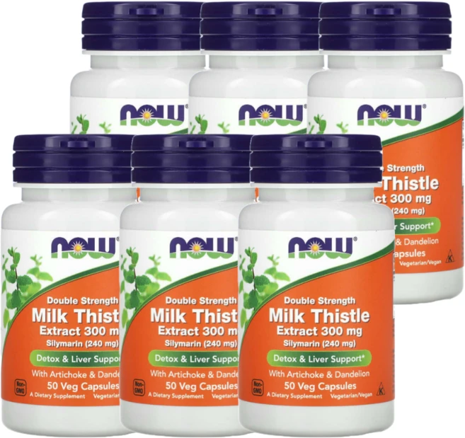 나우푸드 더블 스트렝스 밀크씨슬 추출물 300mg 베지캡슐, 50정, 6개 - 쿠팡