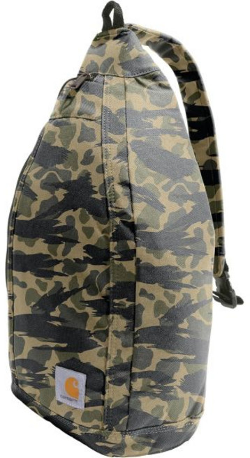 Carhartt 카하트 내구성 슬링백 측면 릴리스 버클이 있는 크로스바디 백팩 태블릿 슬리브 및 조절 가능한 스트랩 브라운 133647, 크로스바디 백팩 (블라인드 덕 카모)