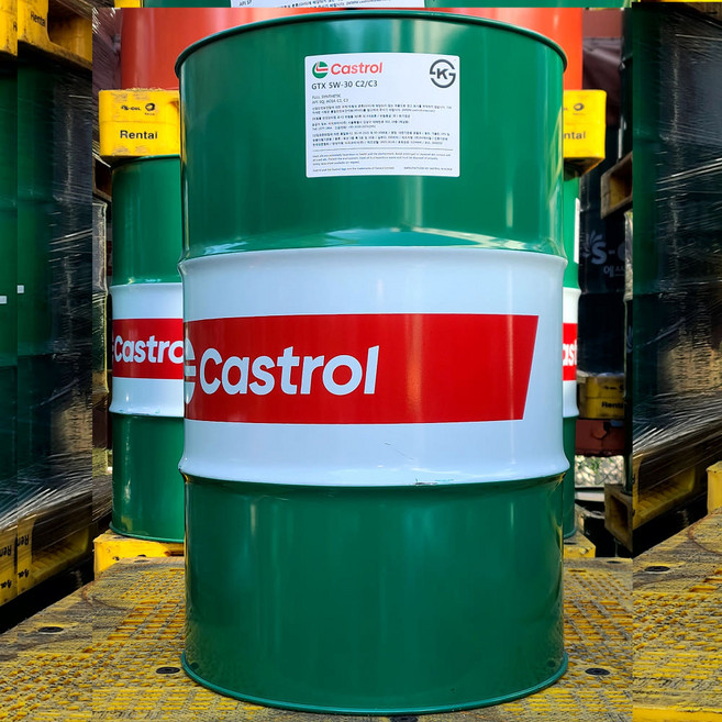 캐스트롤 GTX SQ C2/C3 5W30 200L 드럼 가솔린 DPF 디젤 겸용 100% 합성 엔진오일 (자가 하차 상품), 1개
