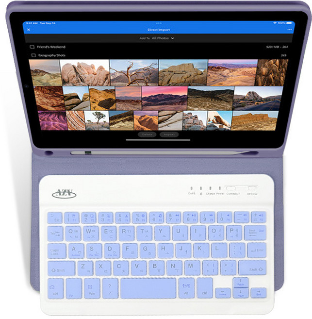 아이패드 미니6 8.3인치 호환 애플펜슬 수납 콤비 블루투스 키보드 케이스, 블랙, 1개