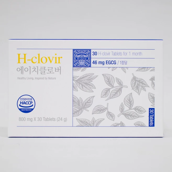 헤르메딕스 에이치클로버 800mg EGCG 아스타잔틴 피페린 퀘르세틴 레스베라트롤, 1박스, 30정 - 쿠팡