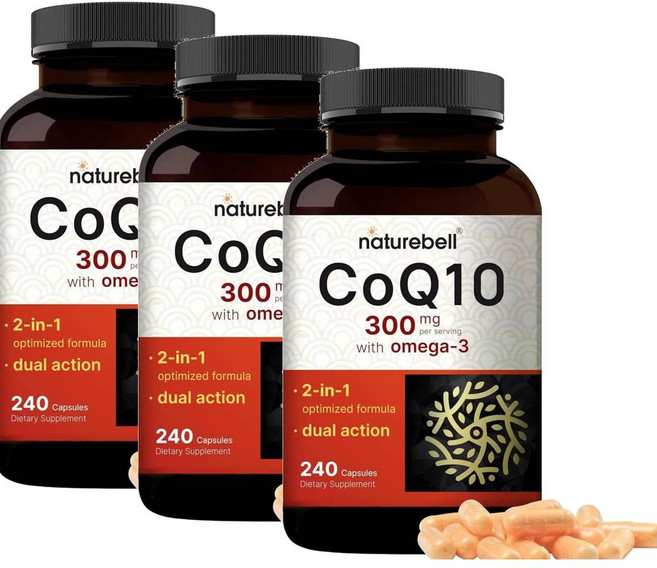 네이처벨 코큐텐 유비퀴논 300mg 위드 오메가3 캡슐 NatureBell CoQ10, 240정, 3개