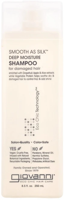 Giovanni Smooth As Silk 딥 모이스처 샴푸 손상된 모발용 250ml(8.5fl oz), 250ml, 1개 - 쿠팡