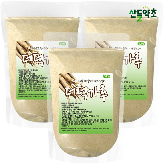 국산 더덕가루 300g 사삼 더덕분말 더덕차, 3개