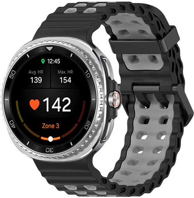 티엑스엘엑스 갤럭시워치 8 클래식 마린 밴드 스트랩, 블랙 그레이