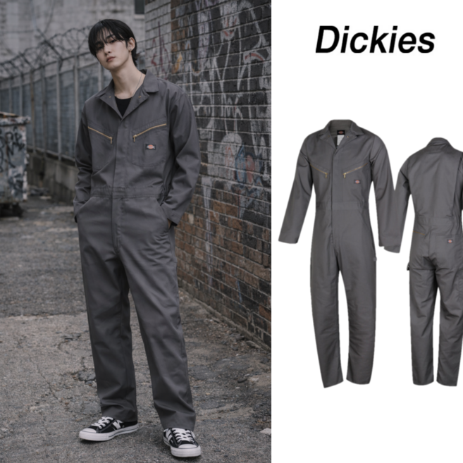 디키즈 남성 점프수트 트윌 롱슬리브 커버올 그레이 48799GY