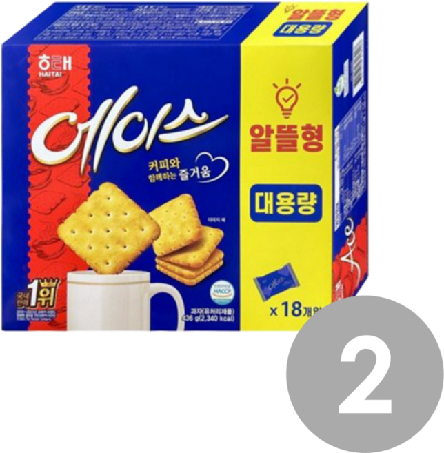 해태제과 에이스 과자, 436g, 2개