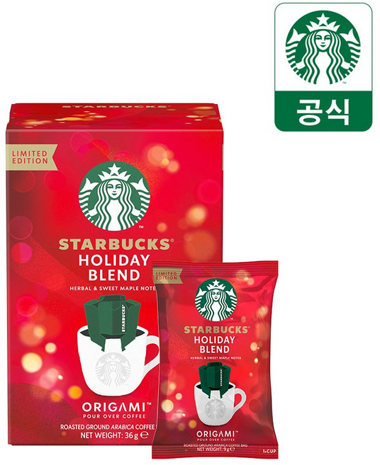 스타벅스 드립백 홀리데이 블렌드, 9g, 1개, 4개입