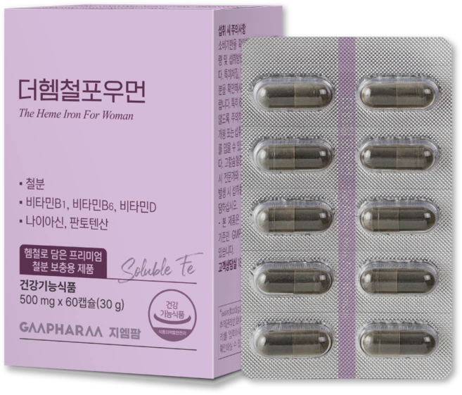 지엠팜 더헴철포우먼, 60정, 1개 - 쿠팡