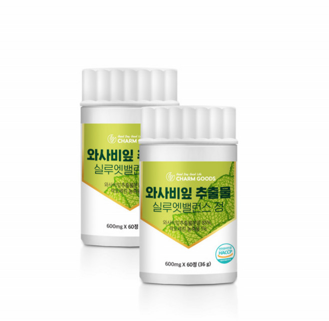 와사비잎 추출물 정 국산 100% 이소비텍신 와사비 입 추출물 시니그린 버닝 핏 효능, 2개, 60정