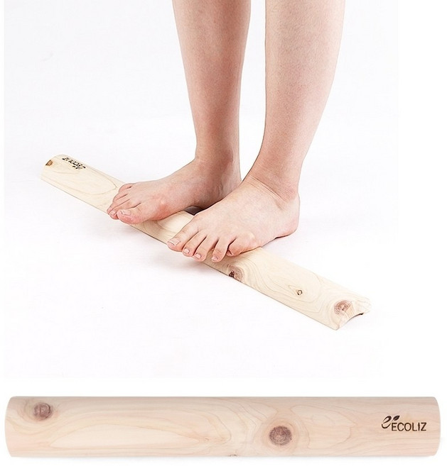 에코리즈 편백나무 발밟기 소형, 원목, 1개