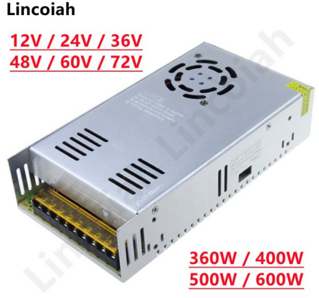 12V 24V 36V 48V 60V 72V 360W 400W 스위칭 전원 공급 장치 소스 변압기 AC DC SMPS LED 스트립 빛 CCTV 모, 01 600W, 04 48V