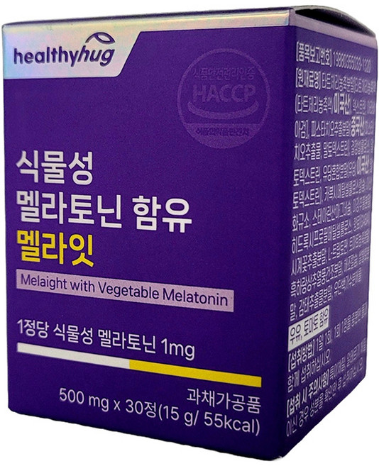 헬씨허그 식물성 멜라토닌 함유 멜라잇(500mg x30정 x3통), 3개, 30정