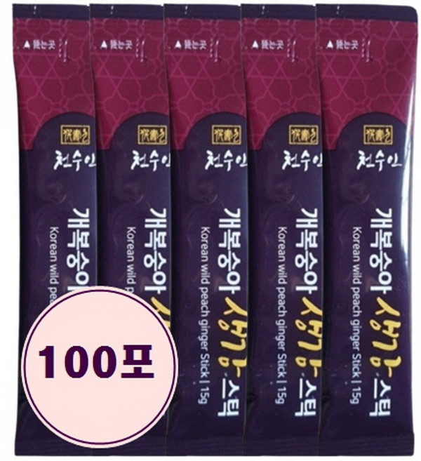 (실속형) 천수인 개복숭아 생강 도라지농축액 발효 액상스틱, 1.5kg, 1세트