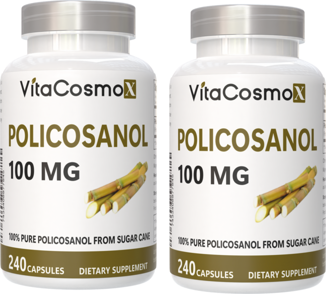 VitaCosmoX 폴리코사놀 100mg 천연 사탕수수 추출 200정, 2개, 240정