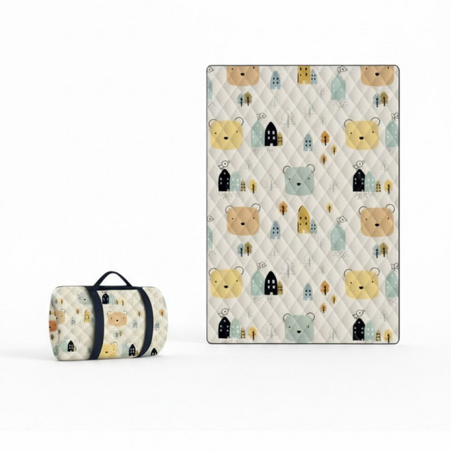 에제르 피크닉 매트 방수 돗자리 접이식 휴대용 캠핑 야외 돗자리, 곰돌이