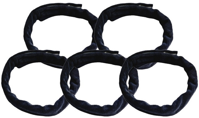 뷰티다모아 극세사 뉴 중화 헤어밴드 두꺼운 미용실 중화띠 번들, 5개, 블랙