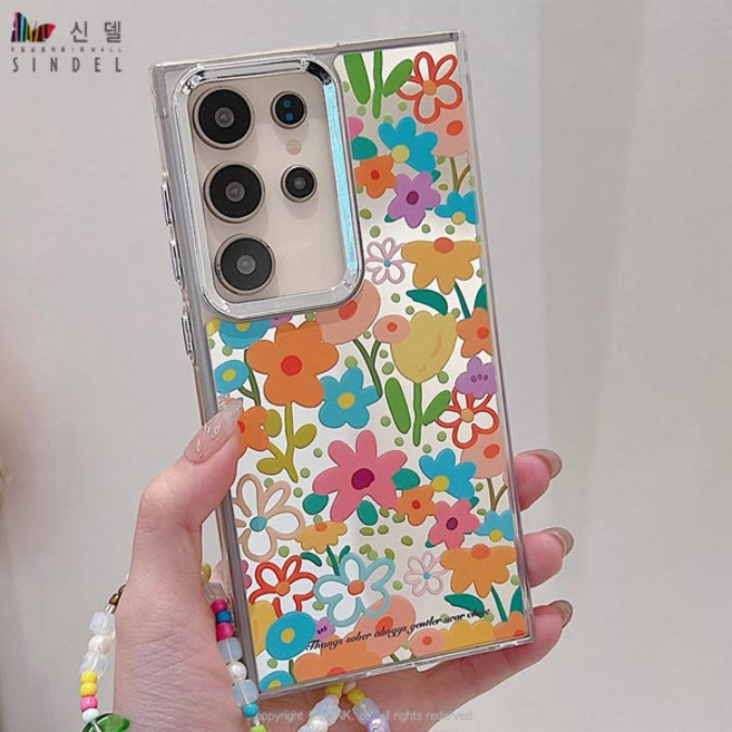 신델 갤럭시S 미러 슬림 플라워 거울 케이스 sp008
