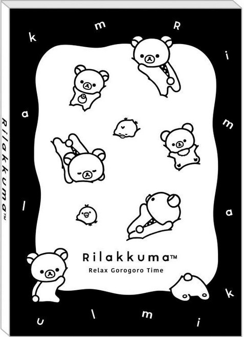 Rilakkuma 懶懶熊 拉拉熊 A6尺寸 黑白系列 便條紙, 1個, 02.黑框款 MH31502, 黑框