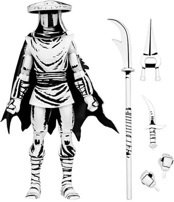 정품++ NECA 십대 돌연변이 닌자 거북이(미라지 코믹스) 1:7 스케일 수집용 액션 피규어 엘리트 풋 가드 블랙 & 화이트 피규어, 정품++ NECA 십대 돌연변이 닌자 거북이(미라지 코