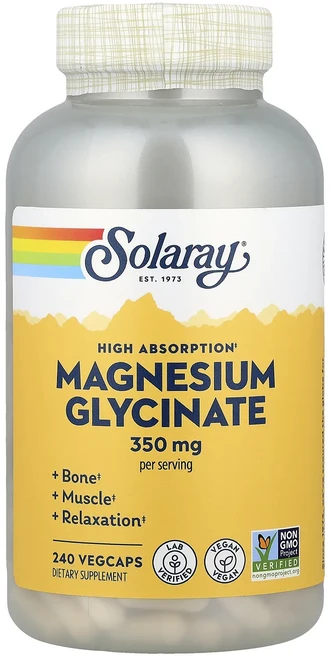 행복하고 건강하게 Solaray 마그네슘 글리신산 고흡수 베지 캡슐 240정 백년회로하세요, Solaray마그네슘글리신산고흡수베지캡슐240정, 1개 - 쿠팡