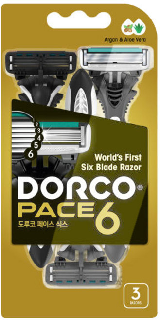 도루코 페이스 6 휴대용 면도기, 3개입, 1개