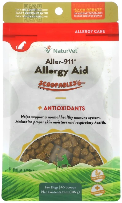 NaturVet Scoopables Aller-911 알레르기 보조제 + 항산화제 반려견용 베이컨 315g(11oz), NaturVetScoopablesAller911알레르기, 1개 - 쿠팡