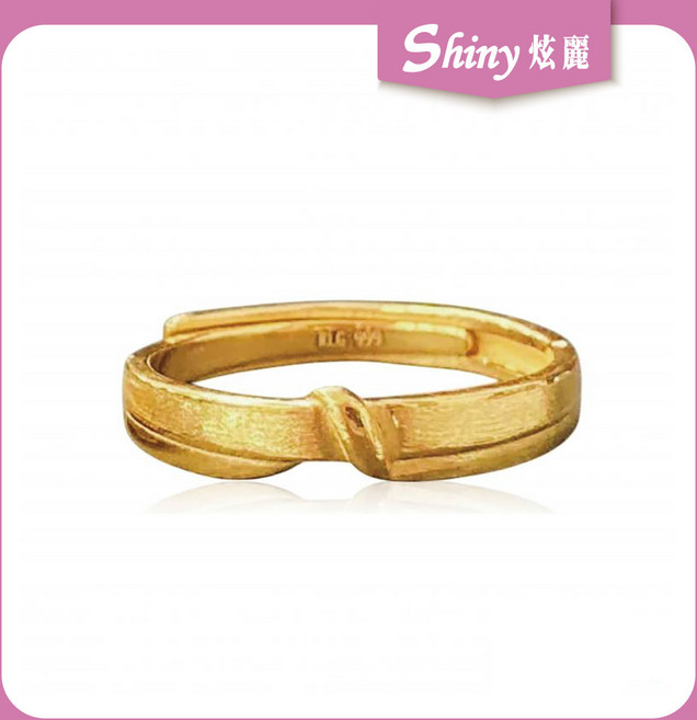 炫麗 9999純金 黃金男戒 拉絲黃金戒指