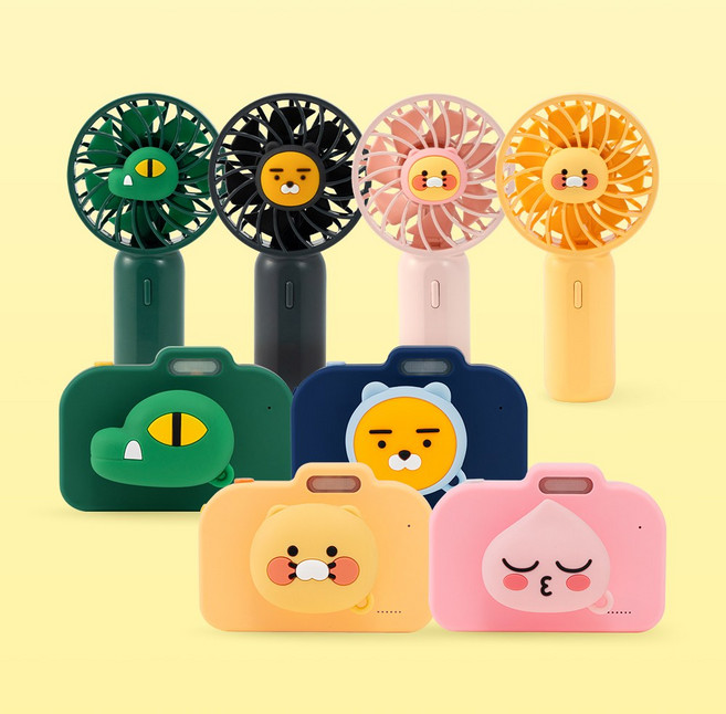 (가정의 달 선물 추천) 카카오프렌즈/니니즈 포켓 핸디 선풍기+치즈 카메라, 포켓 선풍기_춘식이, 치즈카메라_어피치