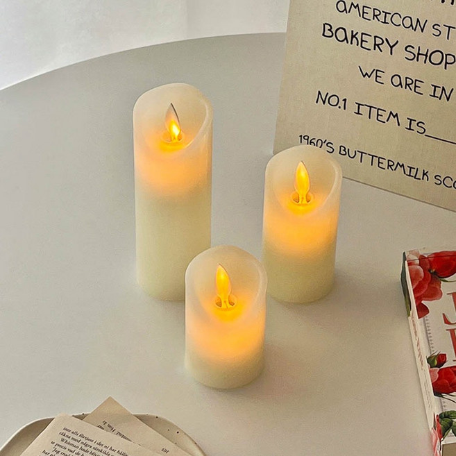 모던앳 흔들리는 LED 양초 건전지 조명 램프 인테리어 무드등, 라지