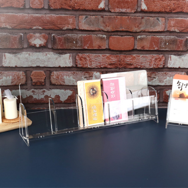 아크릴 헌금봉투 꽂이 투명 거치대 스탠드형 필경대 교회 2칸4칸5칸6칸 리플렛 팜플렛, 헌금봉투꽂이 5칸, 1개