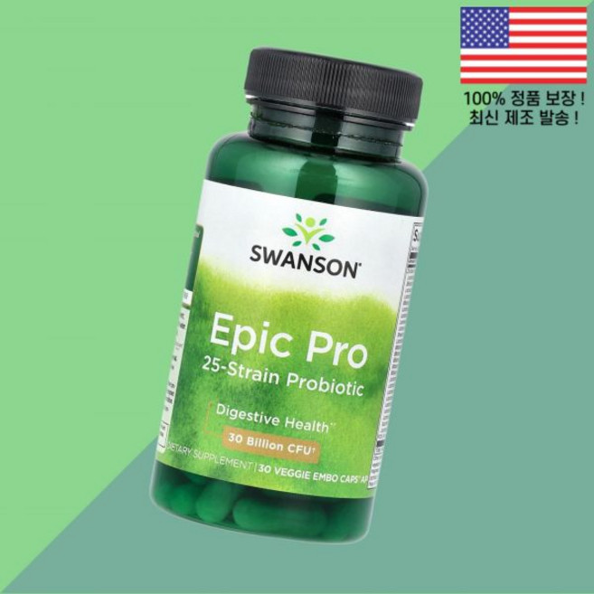 스완슨 에픽 프로 25 트레인 프로바이오틱스 유산균 300억 CFU 베지테리안 엠보캡슐 30개입 AP Swanson Epic Pro Strain Probiotic 30 Bill, 스완슨 에픽 프로 25 트레인 프로바이오틱스 유산균 3, 1개